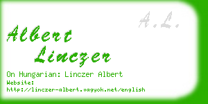 albert linczer business card